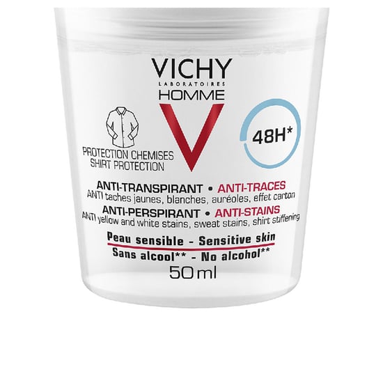 Hombre Desodorante Bola Antimanchas 48h, Hipoalergénico, Pieles Sensibles 50 ml - Image 1