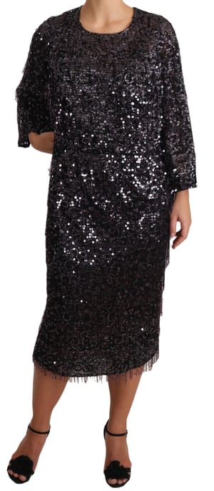 Vestido Midi de Lentejuelas con Corte Relajado - Image 1