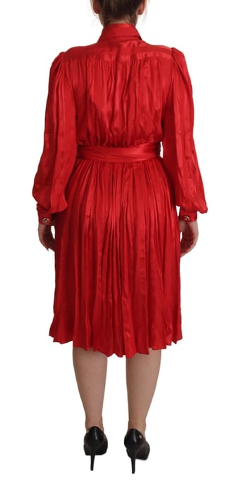 Vestido midi de seda roja Dolce Gabbana - Image 2