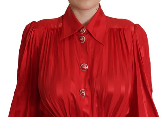 Vestido midi de seda roja Dolce Gabbana - Image 3