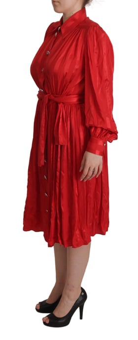 Vestido midi de seda roja Dolce Gabbana - Image 4