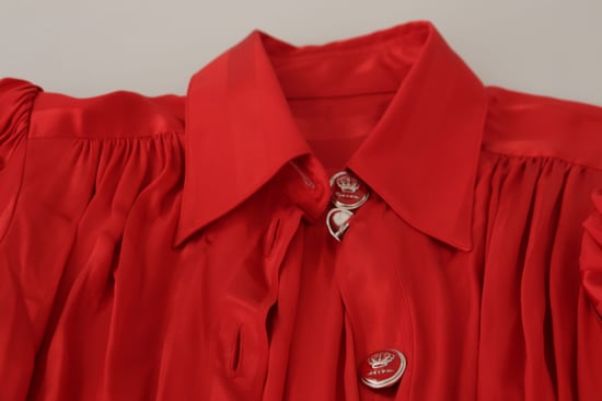 Vestido midi de seda roja Dolce Gabbana - Image 5