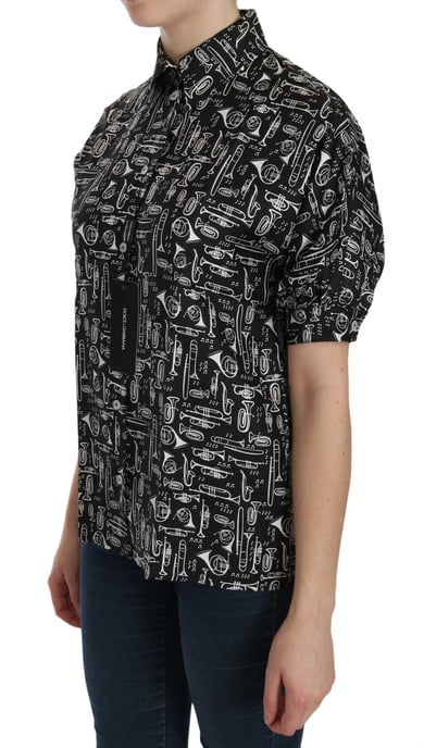 Camisa de seda con estampado de instrumentos musicales - Image 2