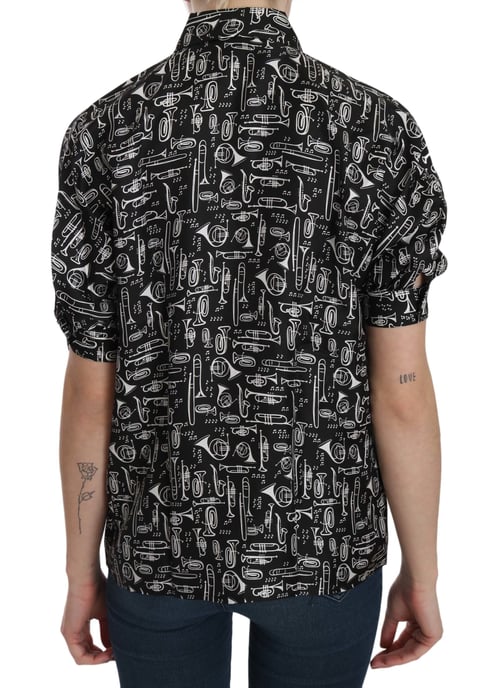 Camisa de seda con estampado de instrumentos musicales - Image 3