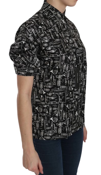 Camisa de seda con estampado de instrumentos musicales - Image 4