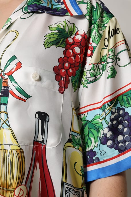 Camisa de seda con estampado de vino - Image 5