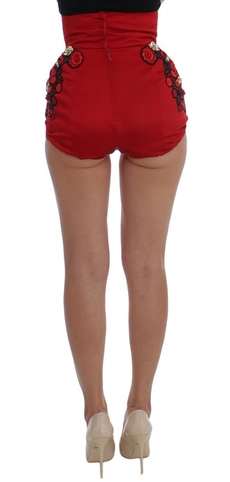 Shorts de Cintura Alta Bordados con Flores - Image 2