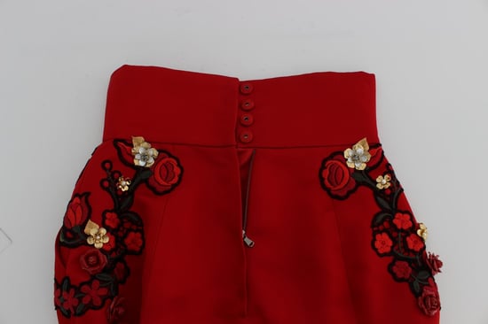 Shorts de Cintura Alta Bordados con Flores - Image 5