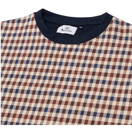 Sudadera Aquascutum Active Club Check Crewneck Azul Marino - Image 2