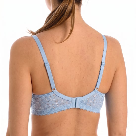 Sujetador triangular sin alambres de encaje floral para mujer - Image 3