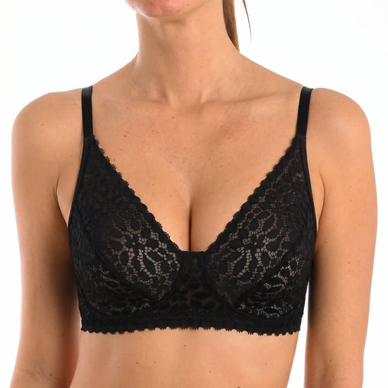 Sujetador triangular sin aros de encaje floral para mujer - Image 1