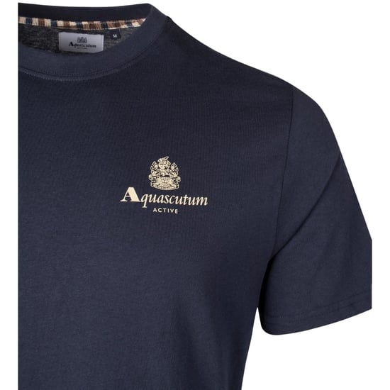 Camiseta Aquascutum Active Con Logo Pequeño, Color Azul Marino - Image 3