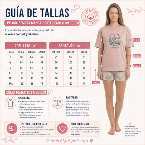 Pijamas de algodón de verano para mujer, manga corta KL40000 - Image 6