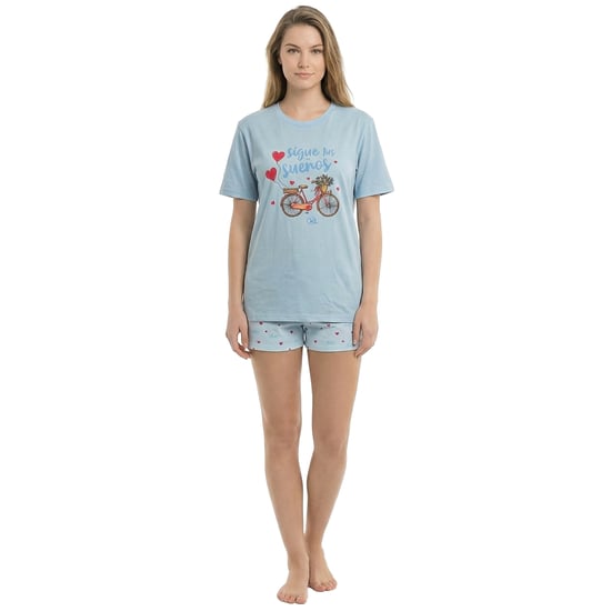 Pijamas de Algodón de Manga Corta para Mujeres Verano KL40000 - Image 1