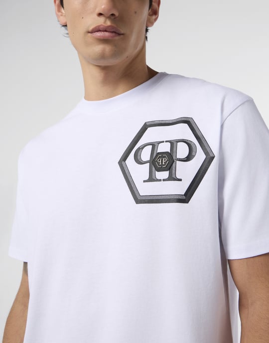 Round Neck T-Shirt Lines Hexagon - Image 3