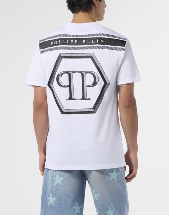 Round Neck T-Shirt Lines Hexagon - Image 5