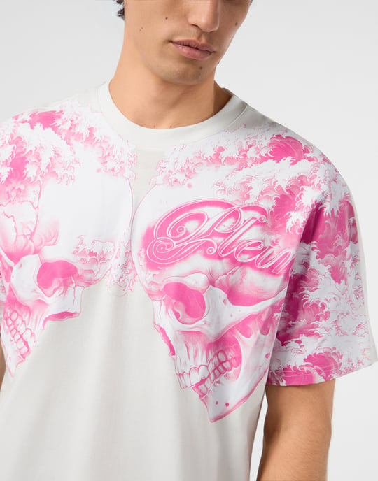 Round Neck T-Shirt Ceramic Skulls - Image 3