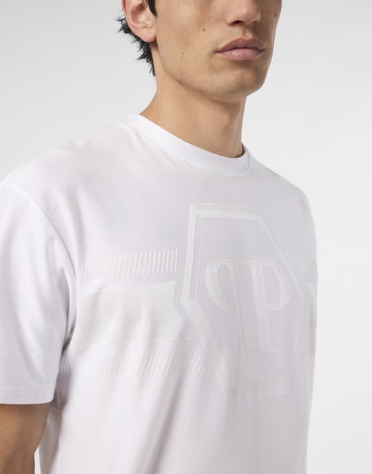 Round Neck T-Shirt Jacquard Hexagon Line - Image 3