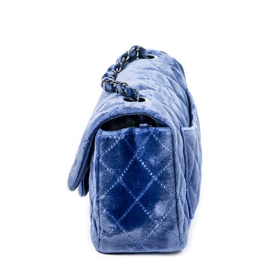 Chanel Mini Classic Single Flap en Azul Lienzo - Image 3