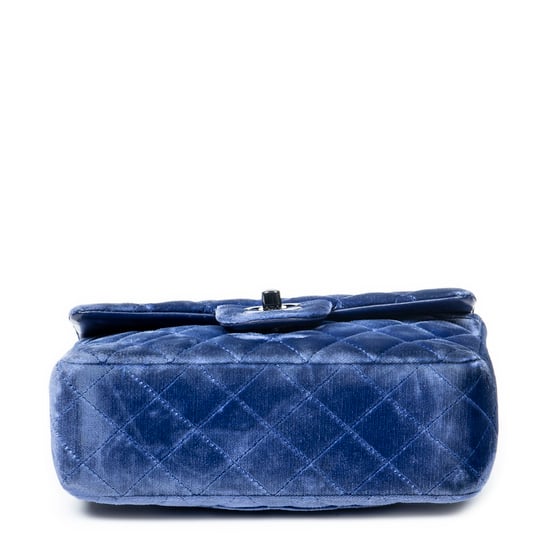 Chanel Mini Classic Single Flap en Azul Lienzo - Image 6