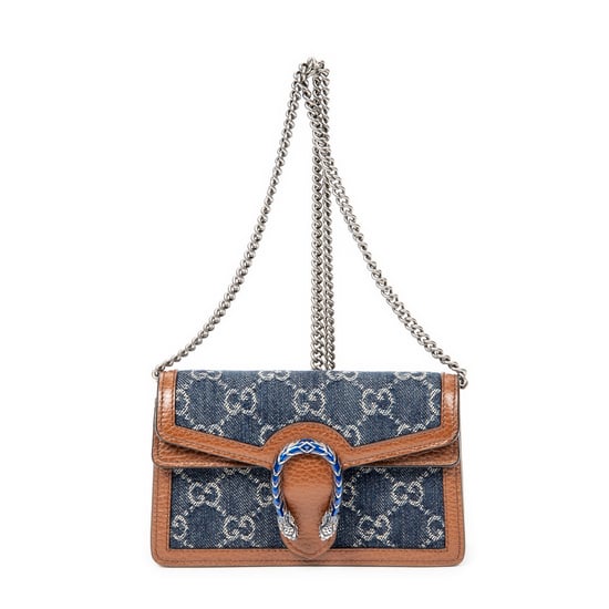 Gucci Mini Dionysus Chain Crossbody en Vaquero beige/azul Lienzo - Image 1