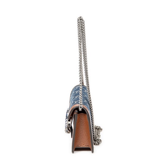 Gucci Mini Dionysus Chain Crossbody en Vaquero beige/azul Lienzo - Image 3