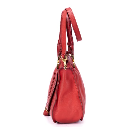 Chloé Medium Marcie Saddle Medium en Red Cuero de ternero - Image 3
