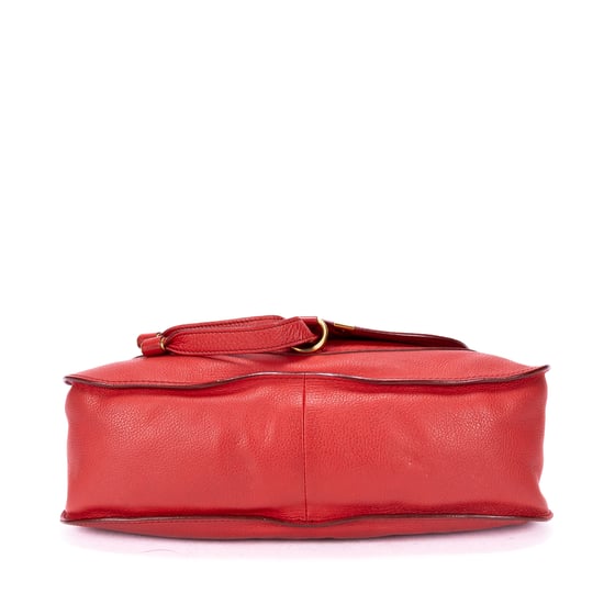 Chloé Medium Marcie Saddle Medium en Red Cuero de ternero - Image 6