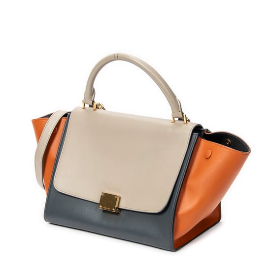 Celine Small Tricolor Trapeze en Grey Cuero de ternero - Image 2