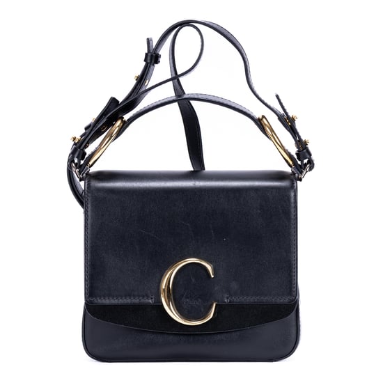 Chloé Small C Crossbody Small en negro Cuero de ternero - Image 1