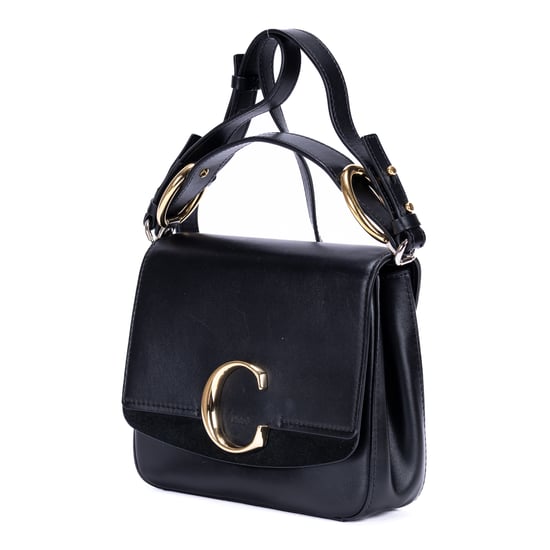 Chloé Small C Crossbody Small en negro Cuero de ternero - Image 2