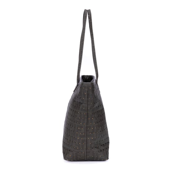 Fendi Spalmati Star Laser Cut Roll Tote Bag en verde oscuro Lienzo recubierto - Image 3