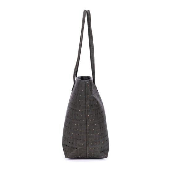 Fendi Spalmati Star Laser Cut Roll Tote Bag en verde oscuro Lienzo recubierto - Image 4