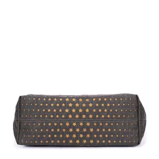 Fendi Spalmati Star Laser Cut Roll Tote Bag en verde oscuro Lienzo recubierto - Image 6
