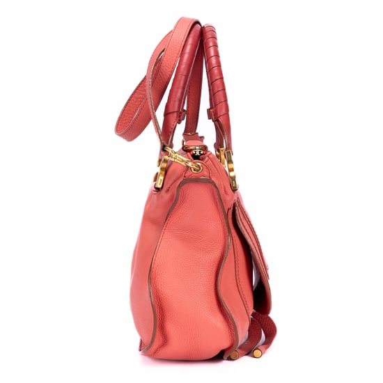 Chloé Medium Marcie Saddle Medium en rosa Cuero de ternero - Image 4