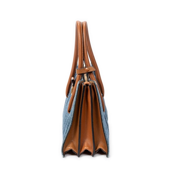 Miu Miu Pushlock Convertible Tote en Azul Lienzo - Image 3