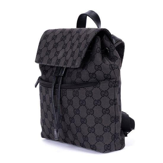 Gucci Front Zip Pocket Flap Backpack Small en  negro Lienzo - Image 2