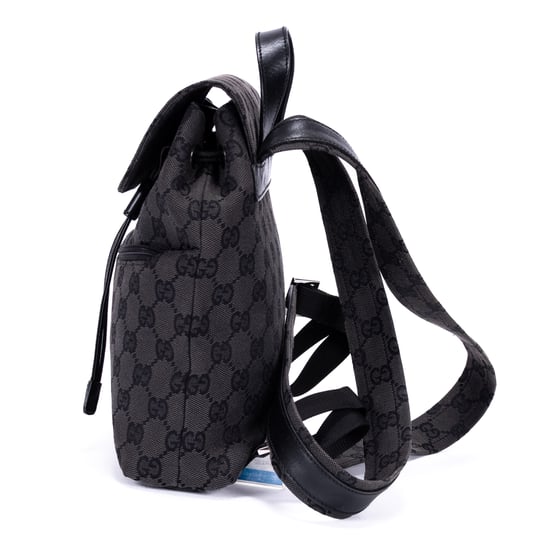 Gucci Front Zip Pocket Flap Backpack Small en  negro Lienzo - Image 3