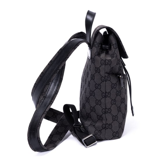 Gucci Front Zip Pocket Flap Backpack Small en  negro Lienzo - Image 4