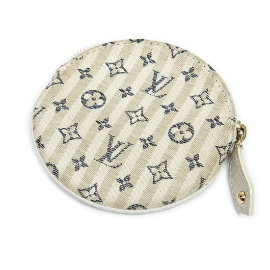 Louis Vuitton Porte Monnaie Round en Marfil/Azul marino Lienzo - Image 1