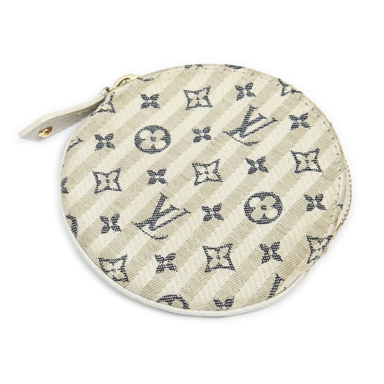Louis Vuitton Porte Monnaie Round en Marfil/Azul marino Lienzo - Image 2
