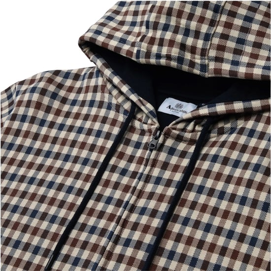 Sudadera Con Capucha Y Cremallera Completa Aquascutum Active Club Check, Color Azul Marino - Image 2