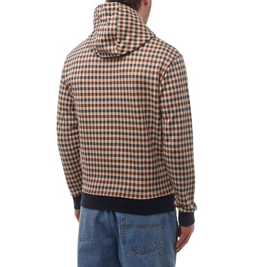 Sudadera Con Capucha Y Cremallera Completa Aquascutum Active Club Check, Color Azul Marino - Image 4
