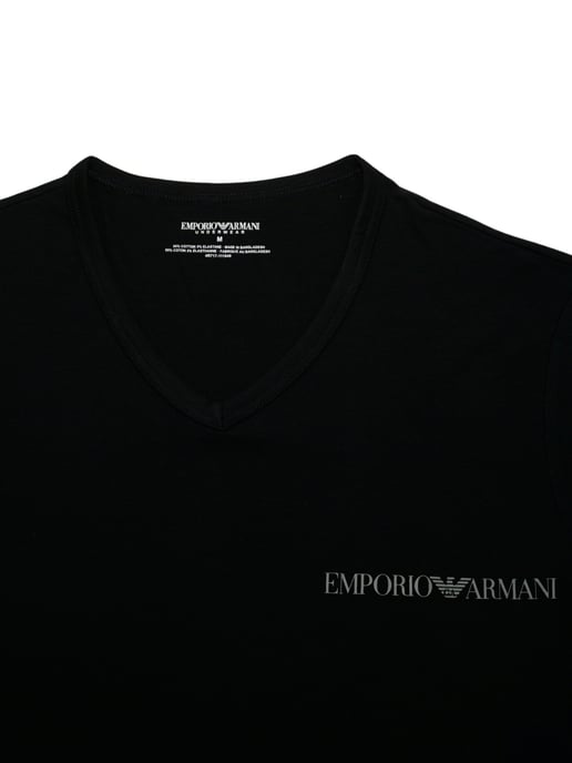 Men's Armani 2 Pack of T-Shirts in Black - Image 3
