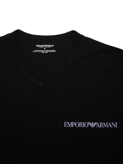 Men's Armani 2 Pack of T-Shirts in Black - Image 5
