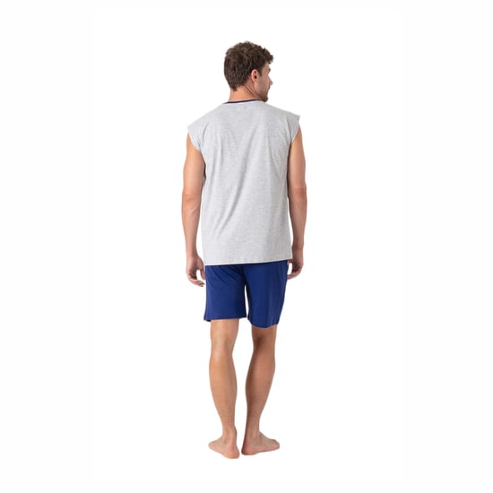 Pijamas de verano sin mangas para hombre con amplias sisas MU19 - Image 3