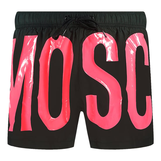 Bañador Negro Con Logo Rosa Grande De Moschino - Image 1