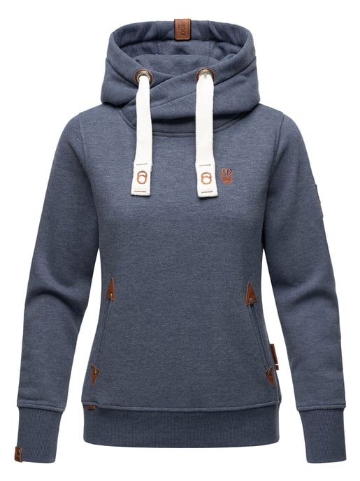 Navahoo Sudadera Mujer Namikaa – Con Capucha, Cuello Alto & Detalles en Polipiel - Image 1