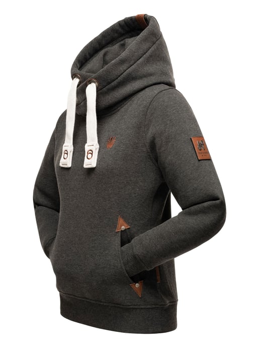 Navahoo Sudadera Mujer Namikaa – Con Capucha, Cuello Alto & Detalles en Polipiel - Image 4