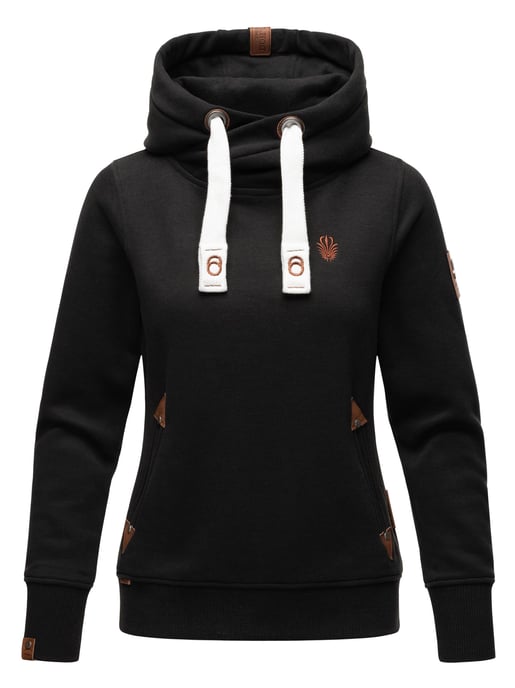 Navahoo Sudadera Mujer Namikaa – Con Capucha, Cuello Alto & Detalles en Polipiel - Image 1